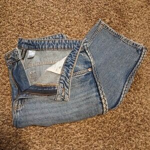 H&M Divided Braided Blue denim Jeans Women 12 Wide Leg 80s Loose Fit
